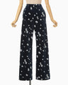 Velour Jersey Floral Trousers - navy