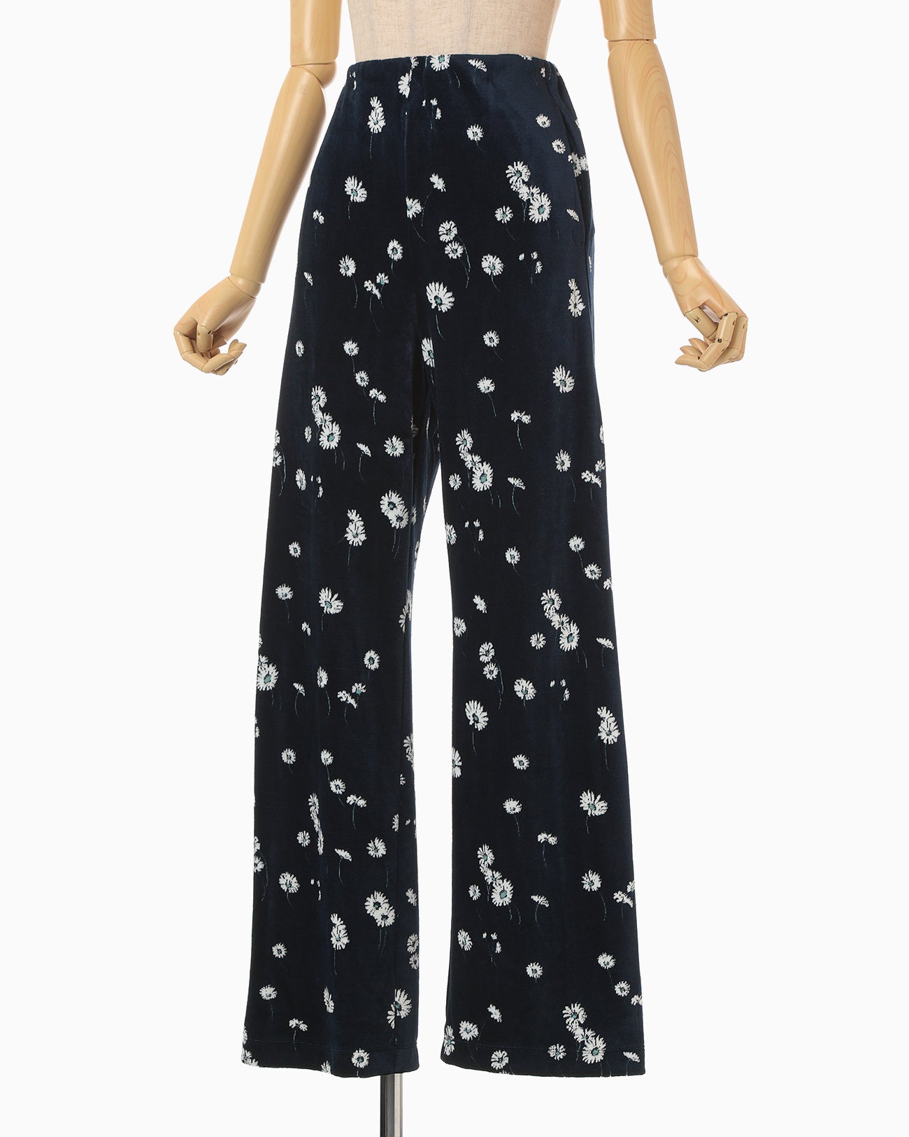 Velour Jersey Floral Trousers - navy - Mame Kurogouchi