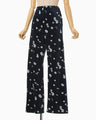 Velour Jersey Floral Trousers - navy