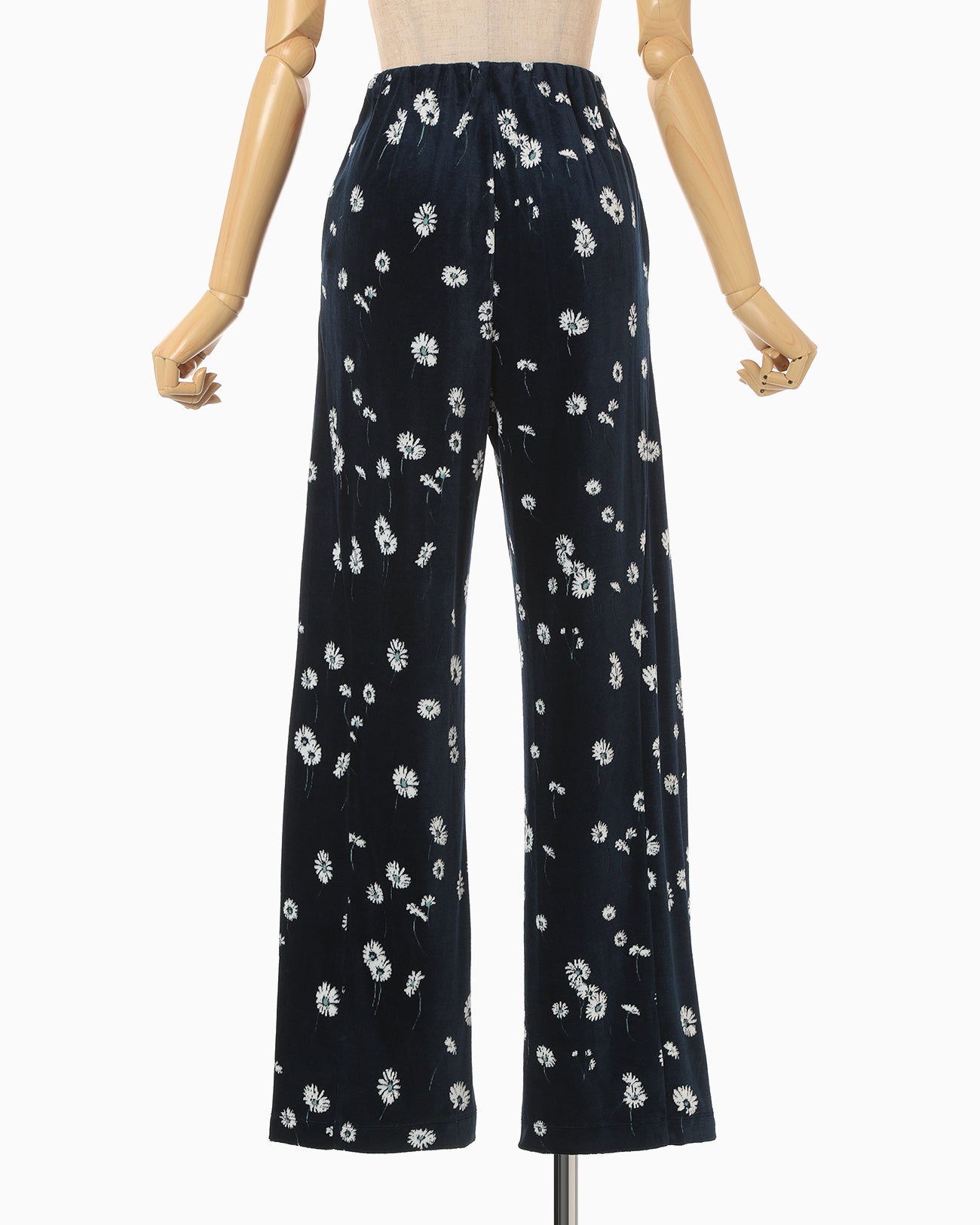Velour Jersey Floral Trousers - navy - Mame Kurogouchi