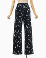Velour Jersey Floral Trousers - navy
