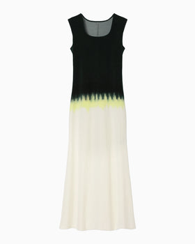 Gradation Shibori Dyed Dress - green