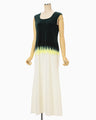 Gradation Shibori Dyed Dress - green