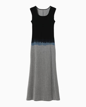 Gradation Shibori Dyed Dress - navy