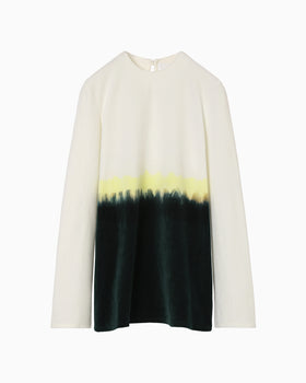 Gradation Shibori Dyed Top - green