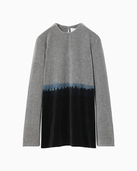 Gradation Shibori Dyed Top - navy
