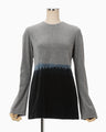 Gradation Shibori Dyed Top - navy