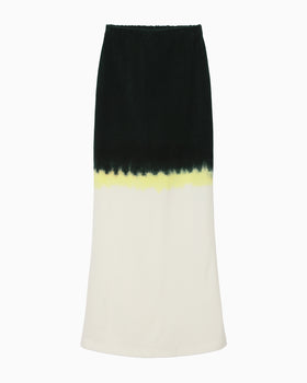 Gradation Shibori Dyed Skirt - green