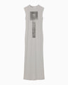 Glass Beads Printed Dress - grey