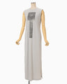 Glass Beads Printed Dress - grey