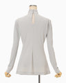 Glass Beads Printed High Neck Top - grey