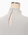 Glass Beads Printed High Neck Top - grey