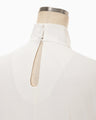 Glass Beads Printed High Neck Top - white