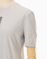 Glass Beads Printed Short Sleeve Top - grey