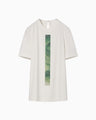Glass Beads Printed Short Sleeve Top - white