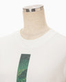 Glass Beads Printed Short Sleeve Top - white