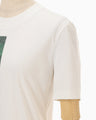 Glass Beads Printed Short Sleeve Top - white
