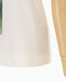 Glass Beads Printed Short Sleeve Top - white