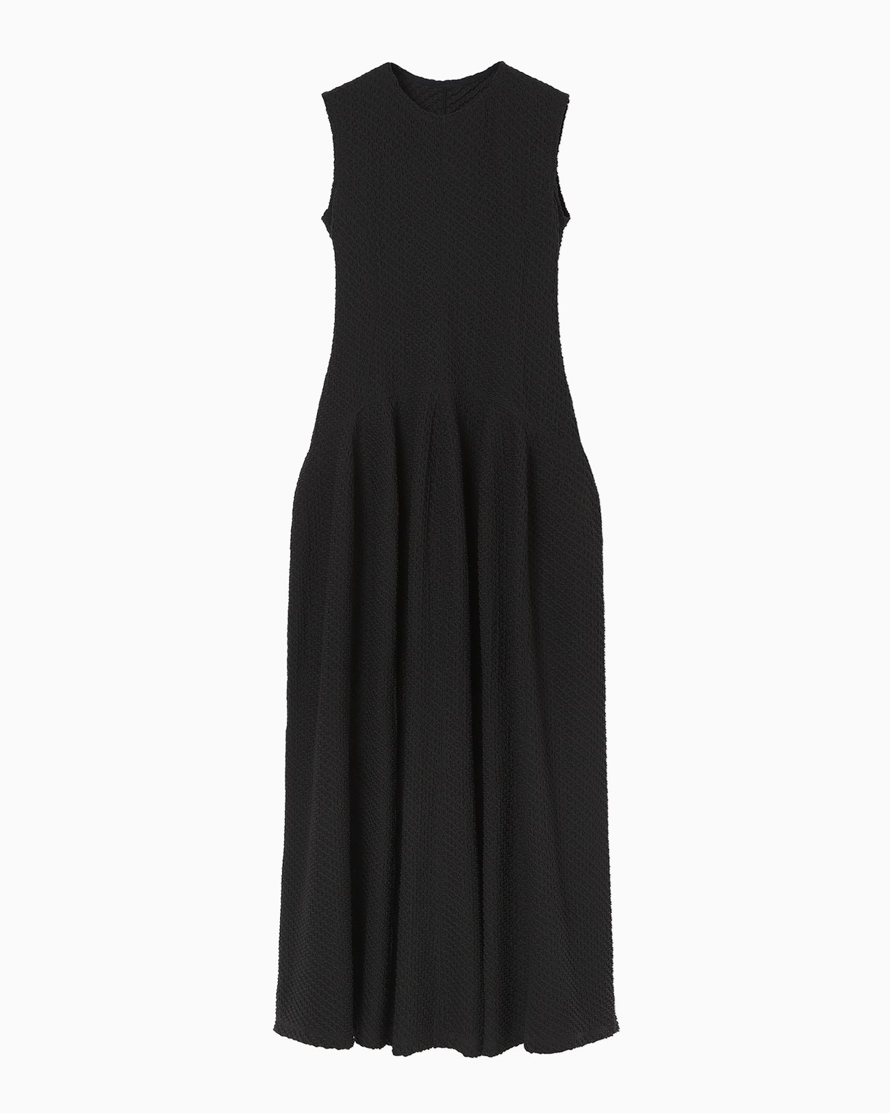 美品　タグ付き　Mame Kurogouchi ブラック　スリーブレスドレス Shirring Jersey Jacquard Sleeveless Dress - black - Mame Kurogouchi