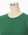 Shirring Jersey Jacquard Sleeveless Dress - green