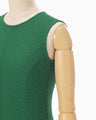Shirring Jersey Jacquard Sleeveless Dress - green