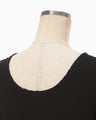 Shirring Jersey Jacquard Long Sleeve Dress - black