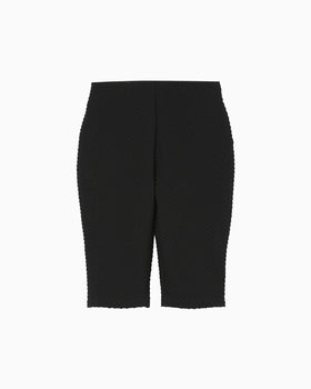 Shirring Jersey Jacquard Shorts - black