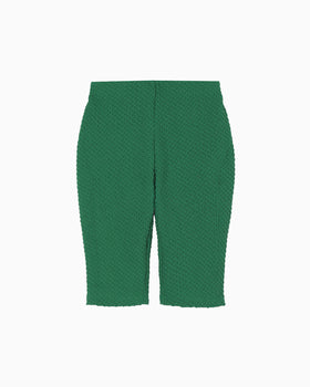Shirring Jersey Jacquard Shorts - green