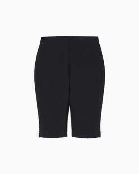 Shirring Jersey Jacquard Shorts - navy