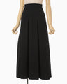Shirring Jersey Jacquard Pleats Skirt - black
