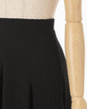 Shirring Jersey Jacquard Pleats Skirt - black