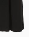Shirring Jersey Jacquard Pleats Skirt - black