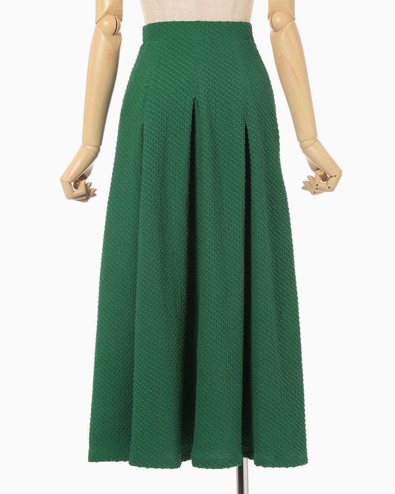 Shirring Jersey Jacquard Pleats Skirt - green - Mame Kurogouchi