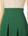 Shirring Jersey Jacquard Pleats Skirt - green
