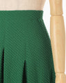 Shirring Jersey Jacquard Pleats Skirt - green