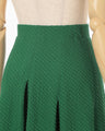 Shirring Jersey Jacquard Pleats Skirt - green