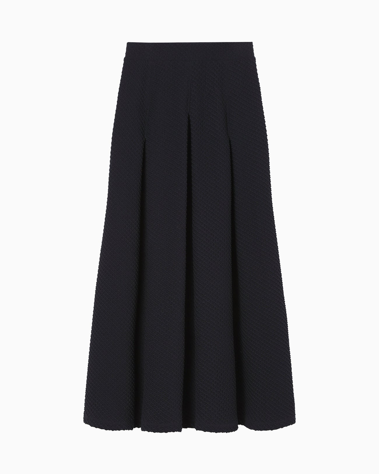 Shirring Jersey Jacquard Pleats Skirt - navy - Mame Kurogouchi