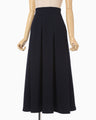 Shirring Jersey Jacquard Pleats Skirt - navy