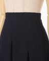 Shirring Jersey Jacquard Pleats Skirt - navy