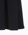 Shirring Jersey Jacquard Pleats Skirt - navy