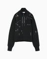 Landscape Embroidery Half Zipped Sweatshirt - black
