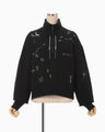 Landscape Embroidery Half Zipped Sweatshirt - black
