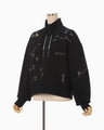 Landscape Embroidery Half Zipped Sweatshirt - black