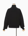Landscape Embroidery Half Zipped Sweatshirt - black