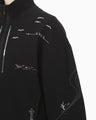 Landscape Embroidery Half Zipped Sweatshirt - black