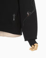 Landscape Embroidery Half Zipped Sweatshirt - black
