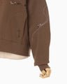 Landscape Embroidery Half Zipped Sweatshirt - brown