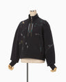 Landscape Embroidery Half Zipped Sweatshirt - navy