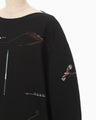 Landscape Embroidery Sweatshirt - black