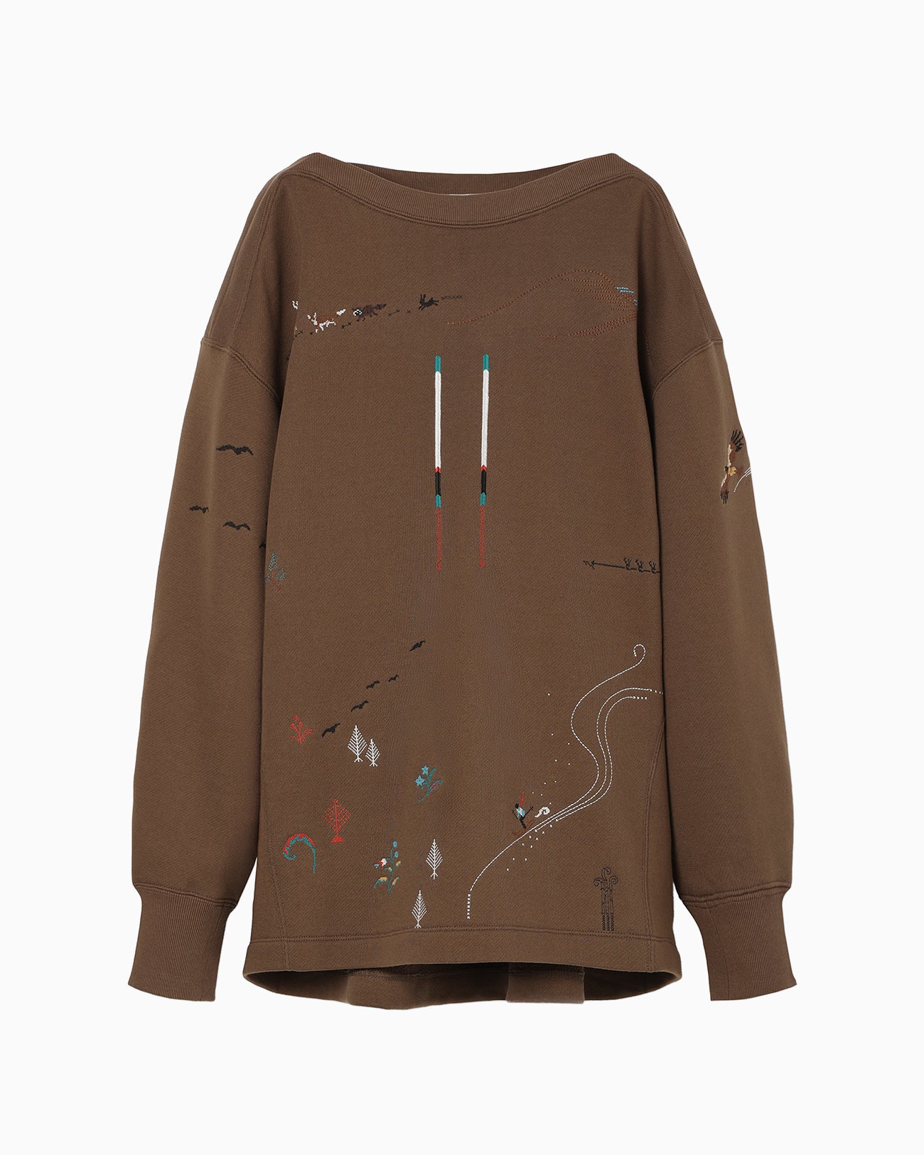 Landscape Embroidery Sweatshirt - brown - Mame Kurogouchi